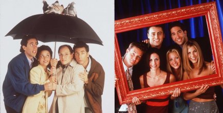 The cast of friends alongside the cast of Seinfeld