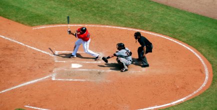 Designated hitter a second after a possibly good hit